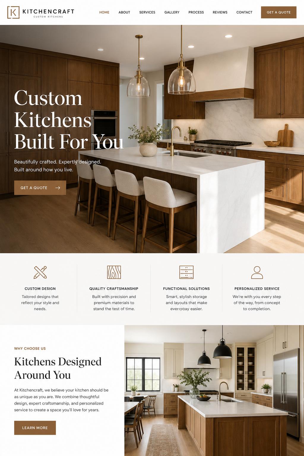 KitchenCraft Custom Kitchens website design